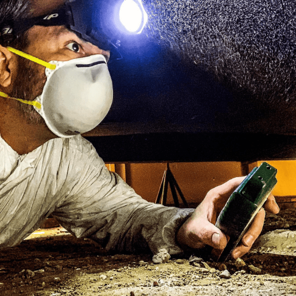 Inspecting the crawlspace